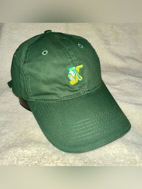 Vintage North End Green Dad Hat Embroidered Native American Warrior Chief Cap